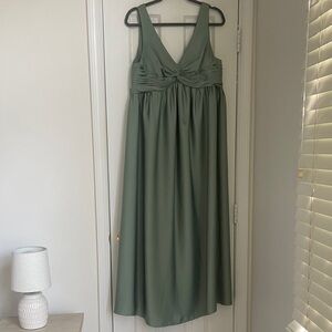 Azazie Maternity Sage Green Maxi Dress